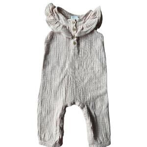 Grayson Mini Blush Pink Gauze Ruffle Romper Sleeveless Baby Girl 6-9M